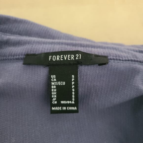 Forever 21 Corduroy Mini Shirt Dress Small Button Up Long‎ Puff Sleeves Preppy - Picture 11 of 12